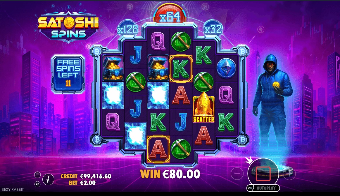 The Free Spin feature is triggered when players land at least 3 Scatter symbols
